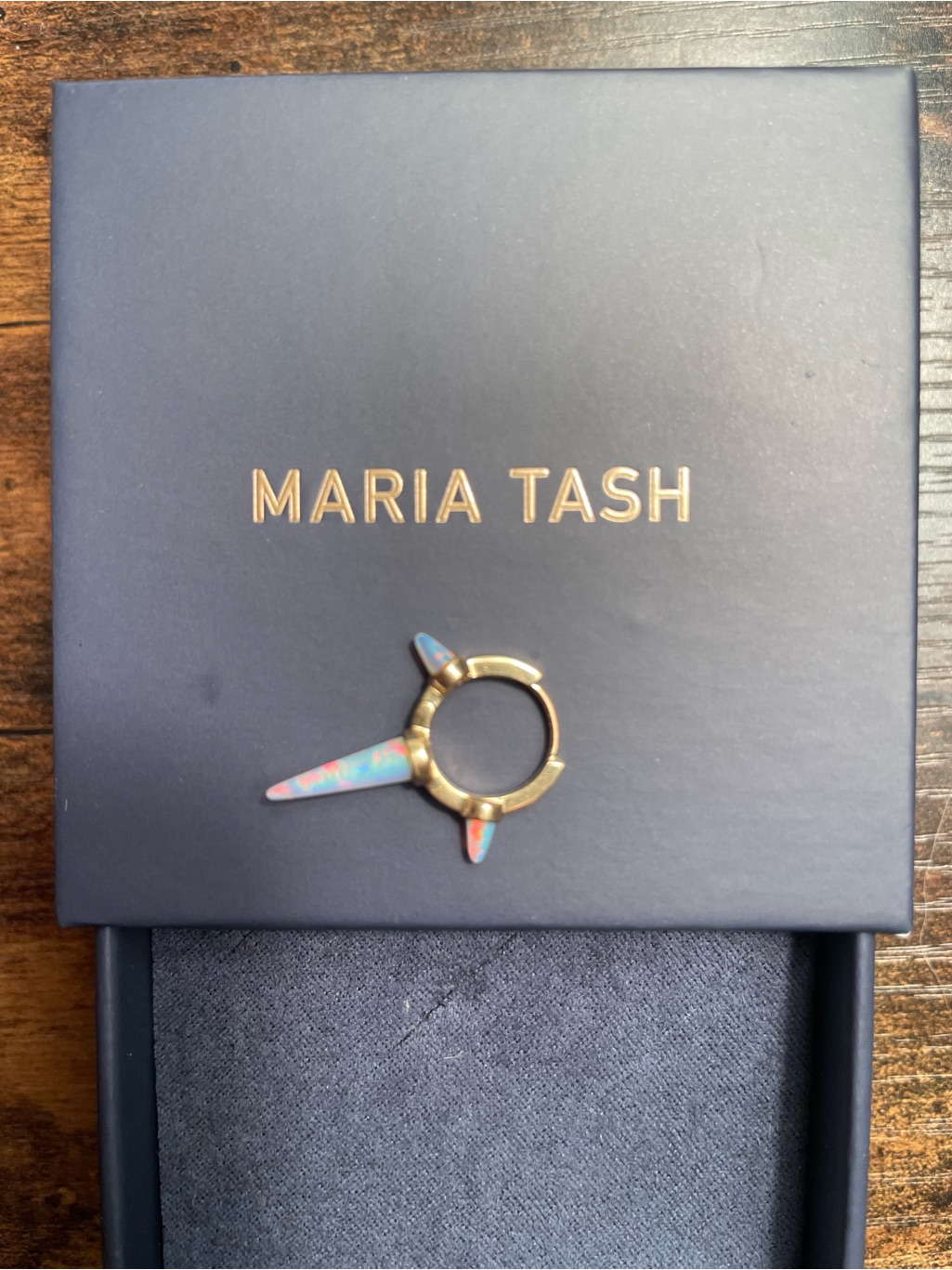 Maria Tash Gold Ring With Multicolor Opal Spikes